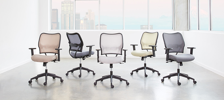 Space Bonded Leather Seat Mesh Back Task Chair by Office Star